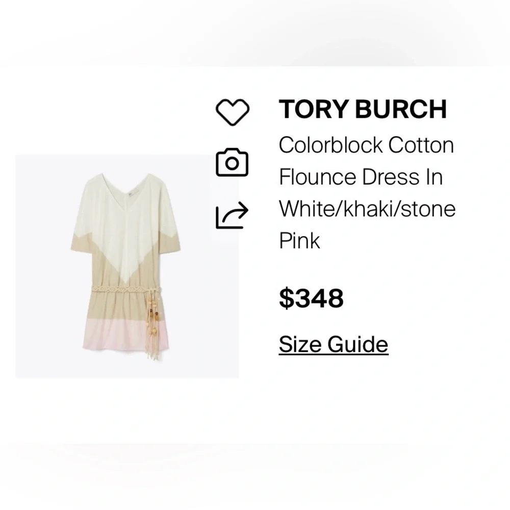 🍦NWOT🍦Tory Burch Beige and Cream Linen Blend Blouse - Picture 2 of 10